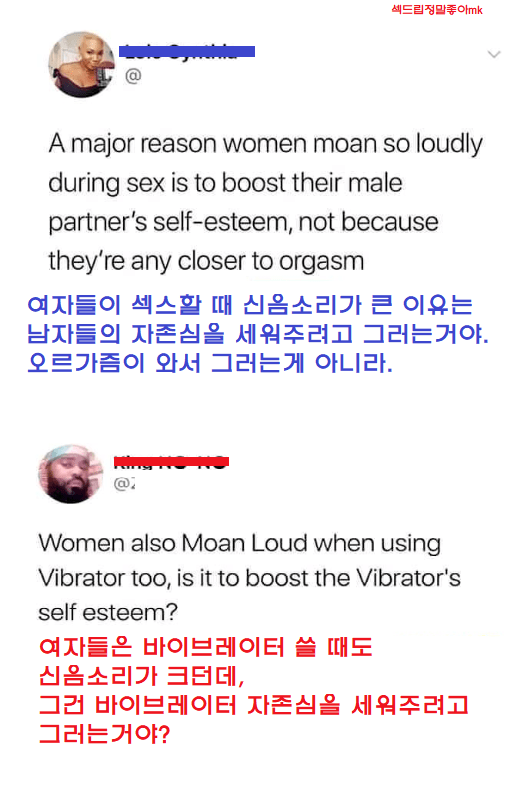 여자들이 ㅅㅅ할때 신음소리가 큰 이유